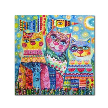 Trademark Fine Art Oxana Ziaka 'Deco Cats' Canvas Art, 35x35 ALI11391-C3535GG